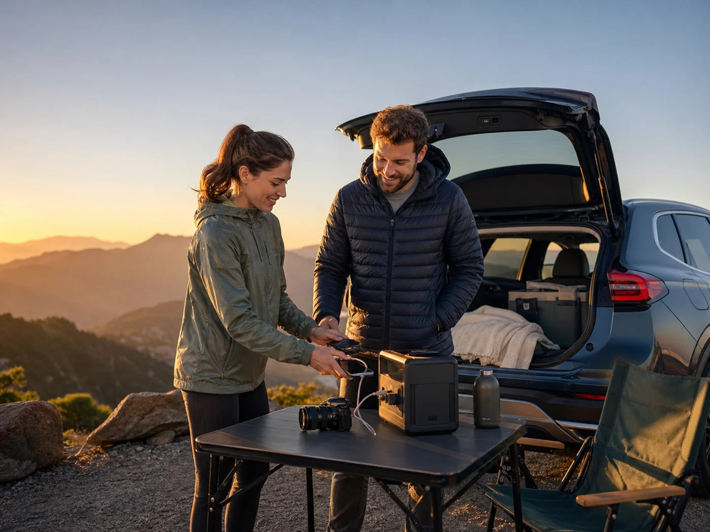 Portable technology for an outdoor trip